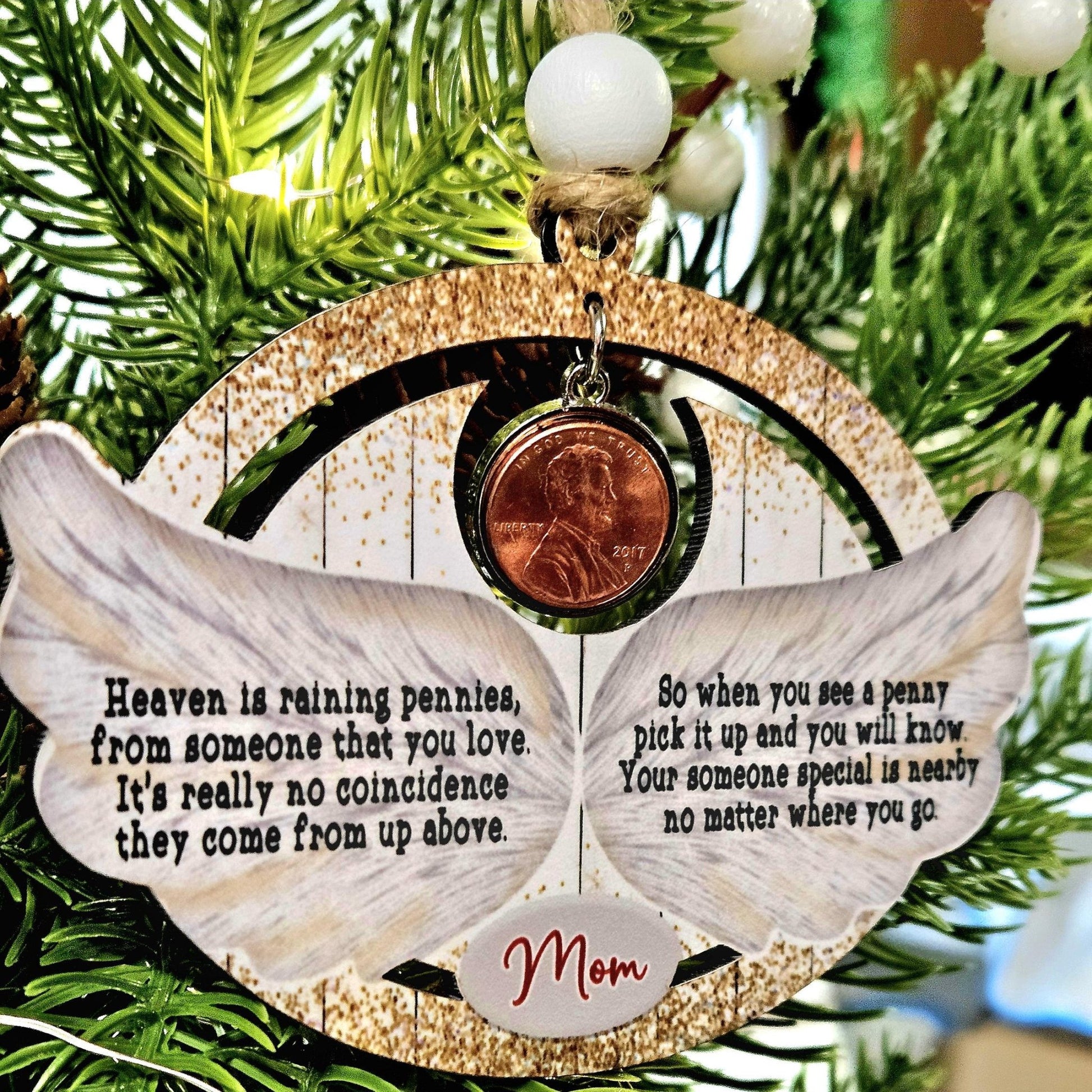 Penny from Heaven Memorial Ornament – Personalized Memorial Ornament by Sunrise Keepsakes