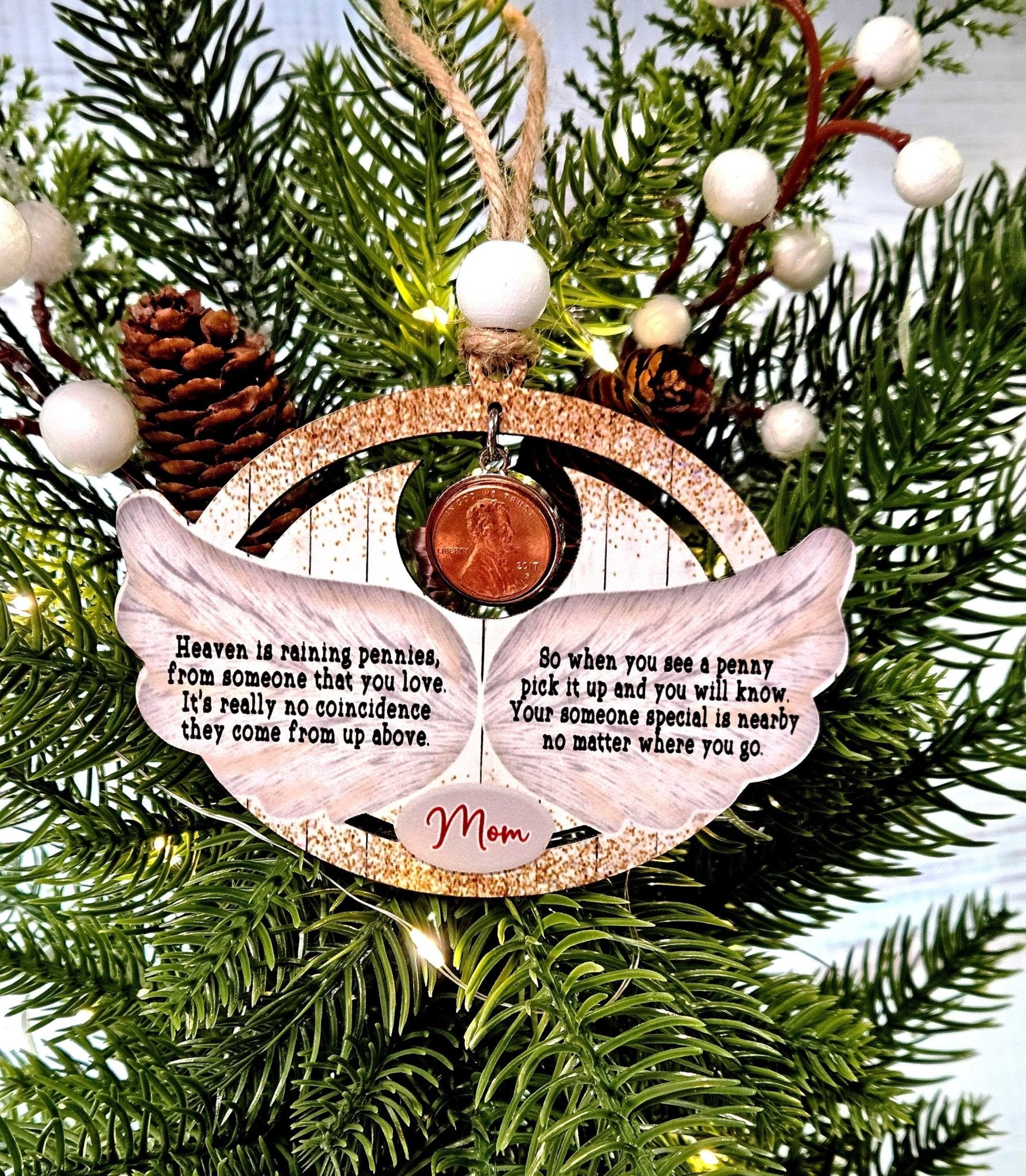 Penny from Heaven Memorial Ornament – Personalized Memorial Ornament by Sunrise Keepsakes