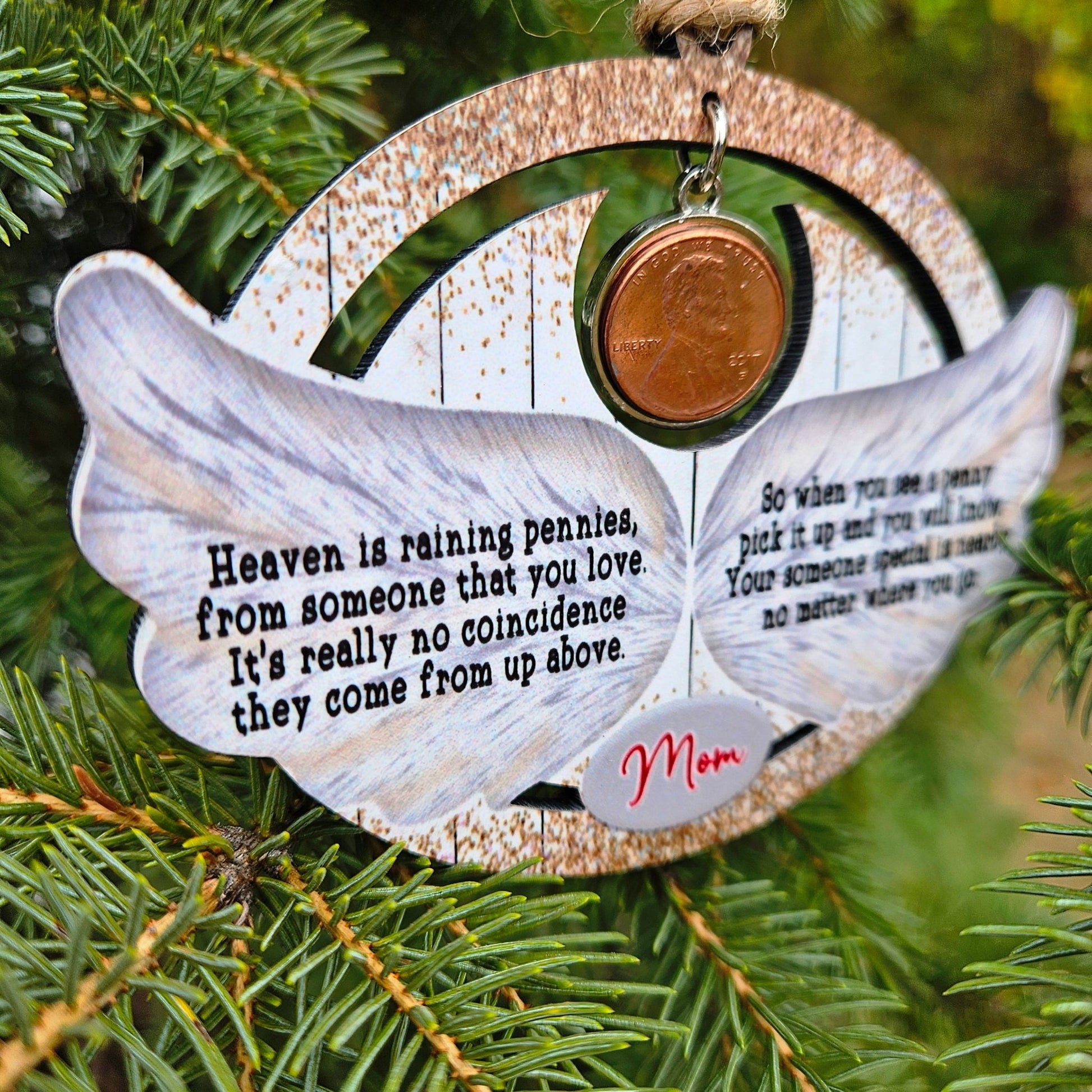 Penny from Heaven Memorial Ornament – Personalized Memorial Ornament by Sunrise Keepsakes