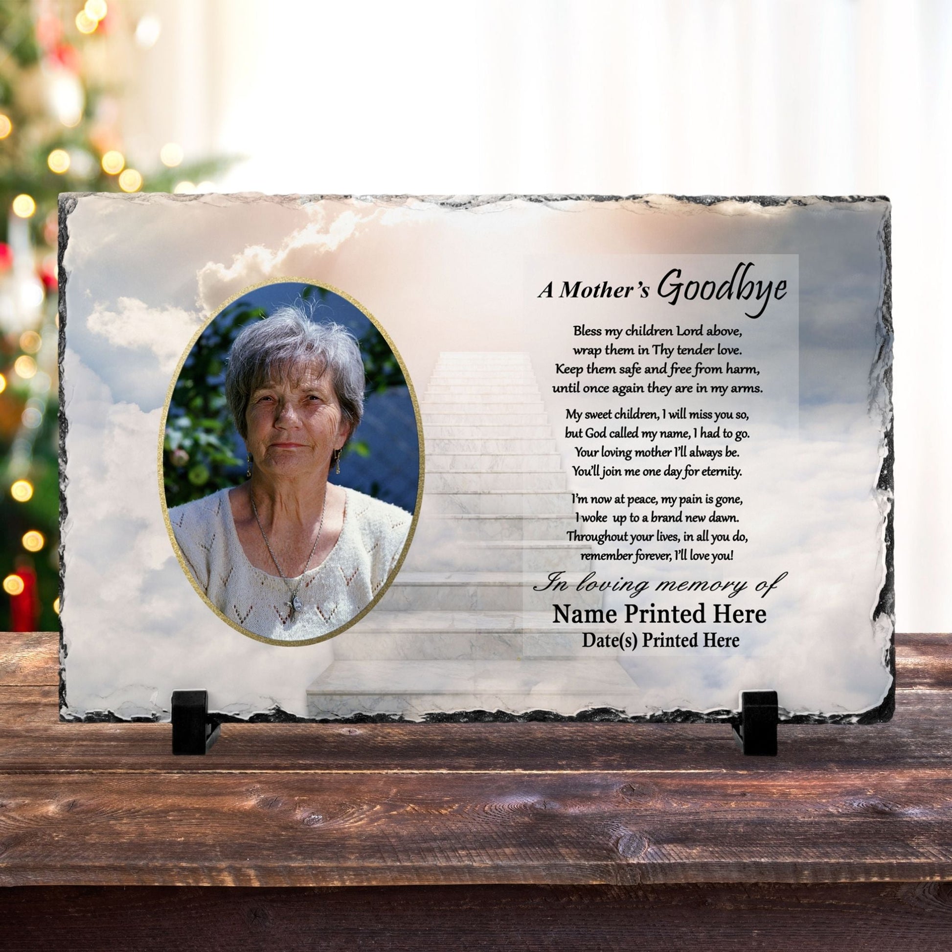 Personalized Memorial Stone for Mom – Photo Sympathy Gift with Poem – Personalized Sympathy Gifts by Sunrise Keepsakes