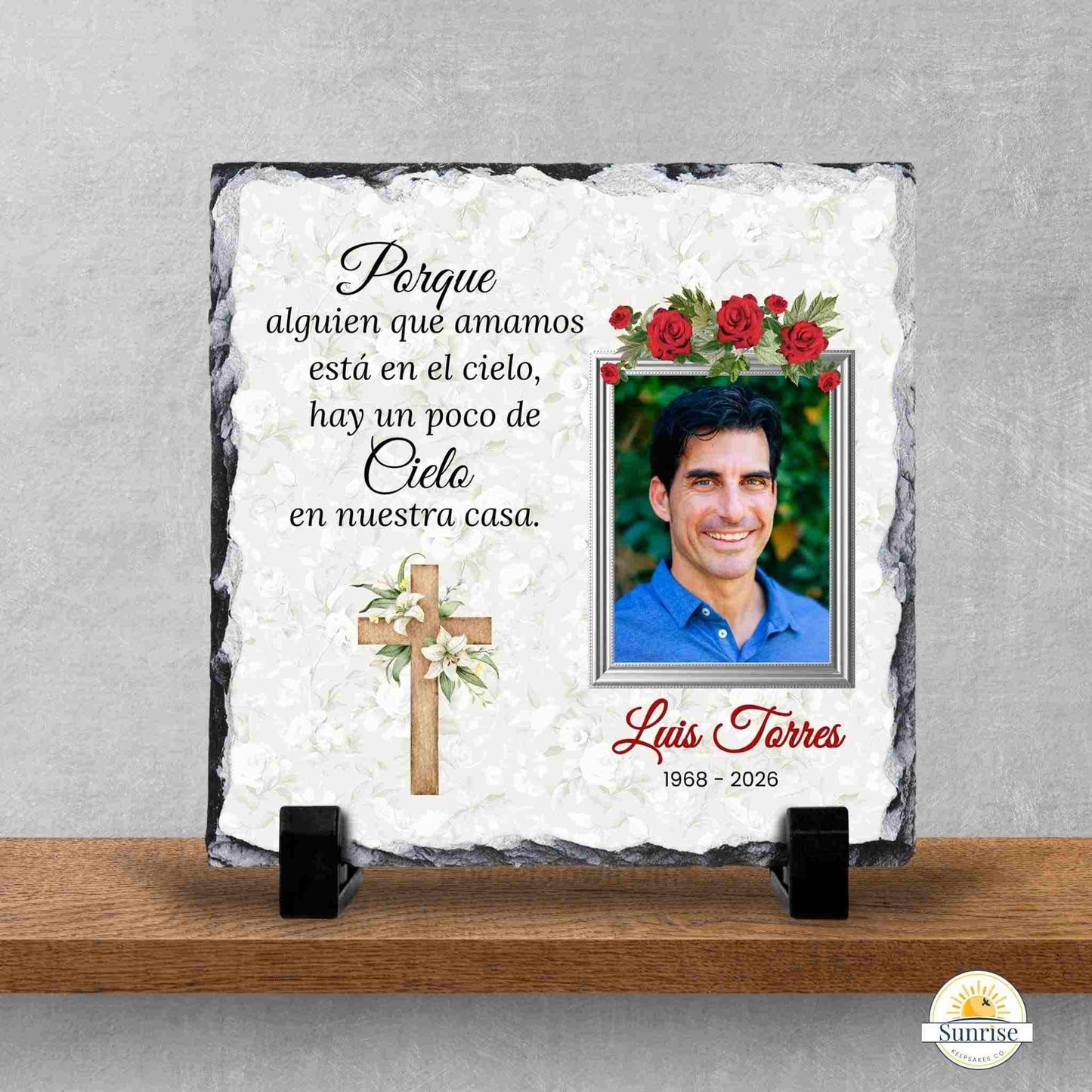 Personalized Spanish Memorial Plaque - Heaven in Our Home – Personalized Home Decor by Sunrise Keepsakes