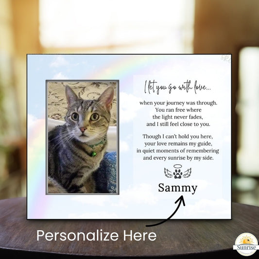 Pet Loss Frame - I Let You Go With Love – Personalized pet memorial by Sunrise Keepsakes