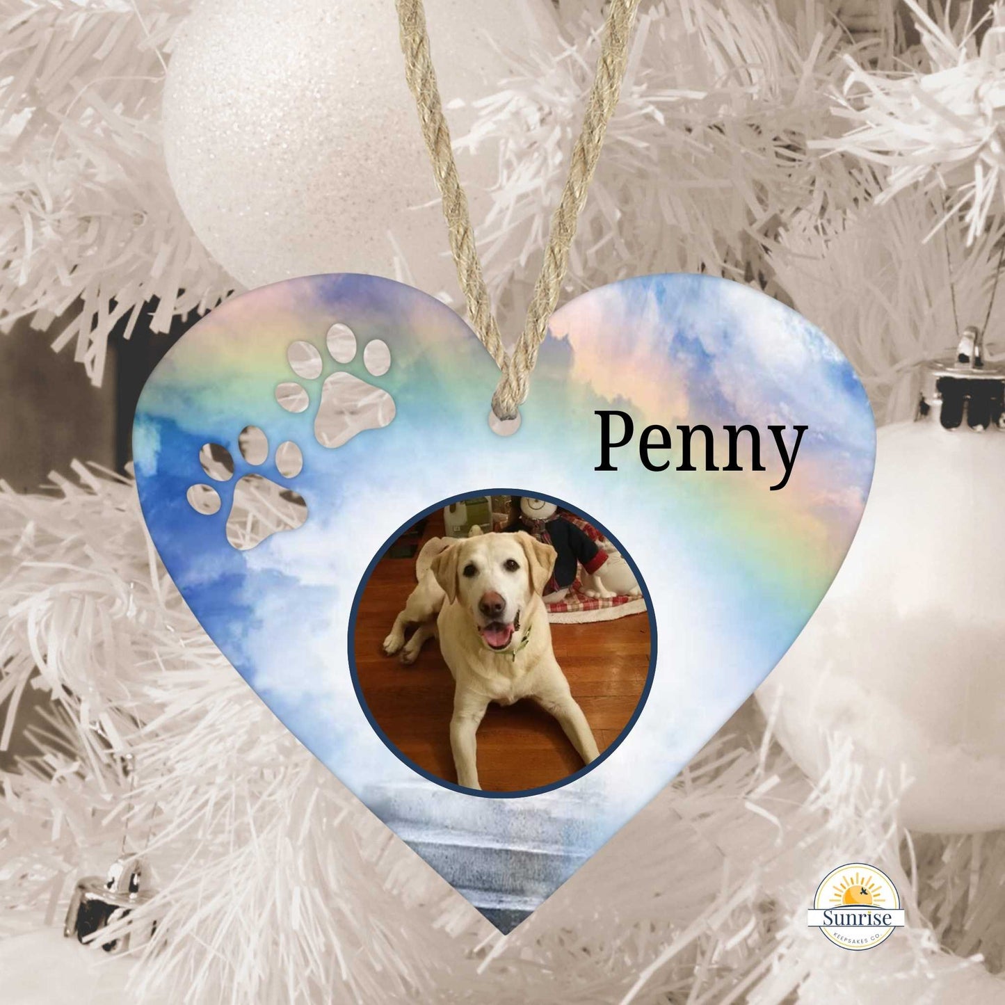 Pet Memorial Ornament - Memorial ornament for pet - Pet Sympathy Gift – Personalized pet memorial by Sunrise Keepsakes