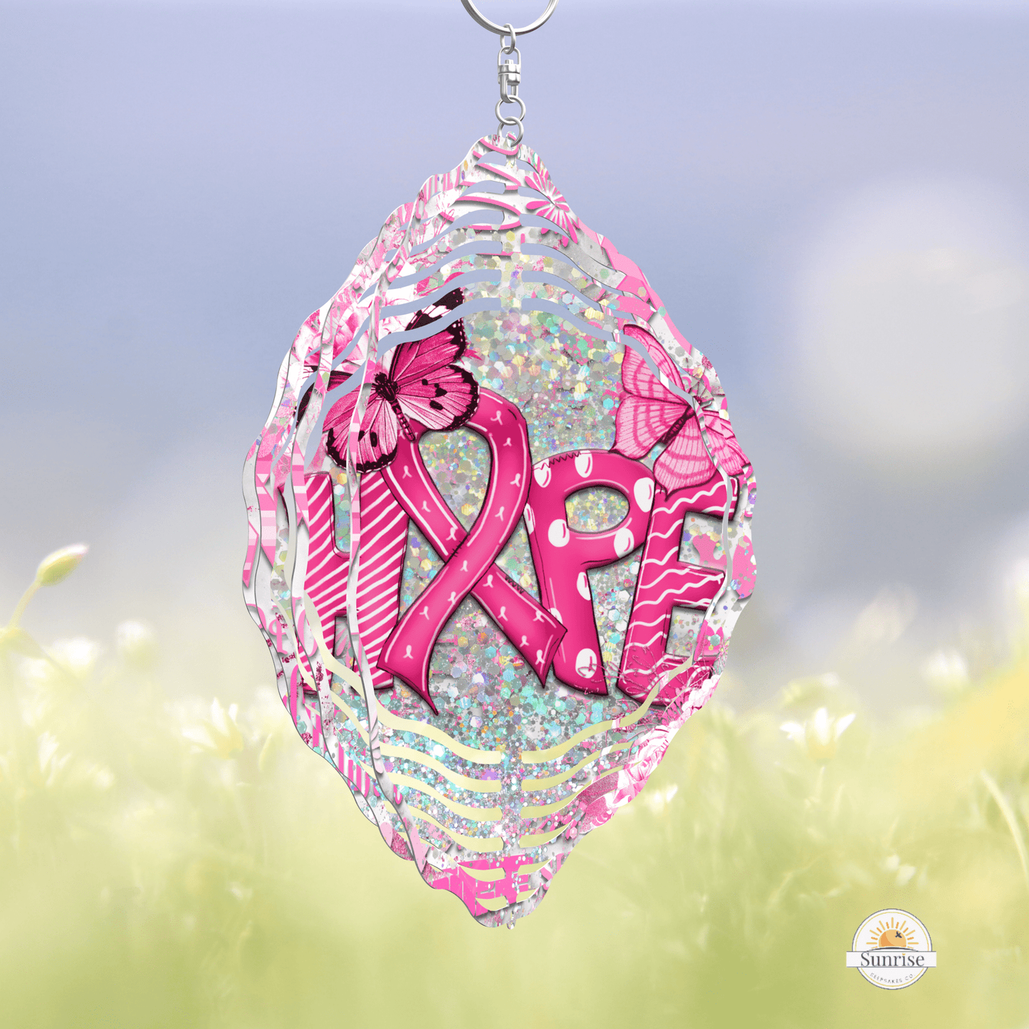 Pink HOPE Breast Cancer Wind Spinner | Inspirational Gift – Personalized Wind Spinner by Sunrise Keepsakes