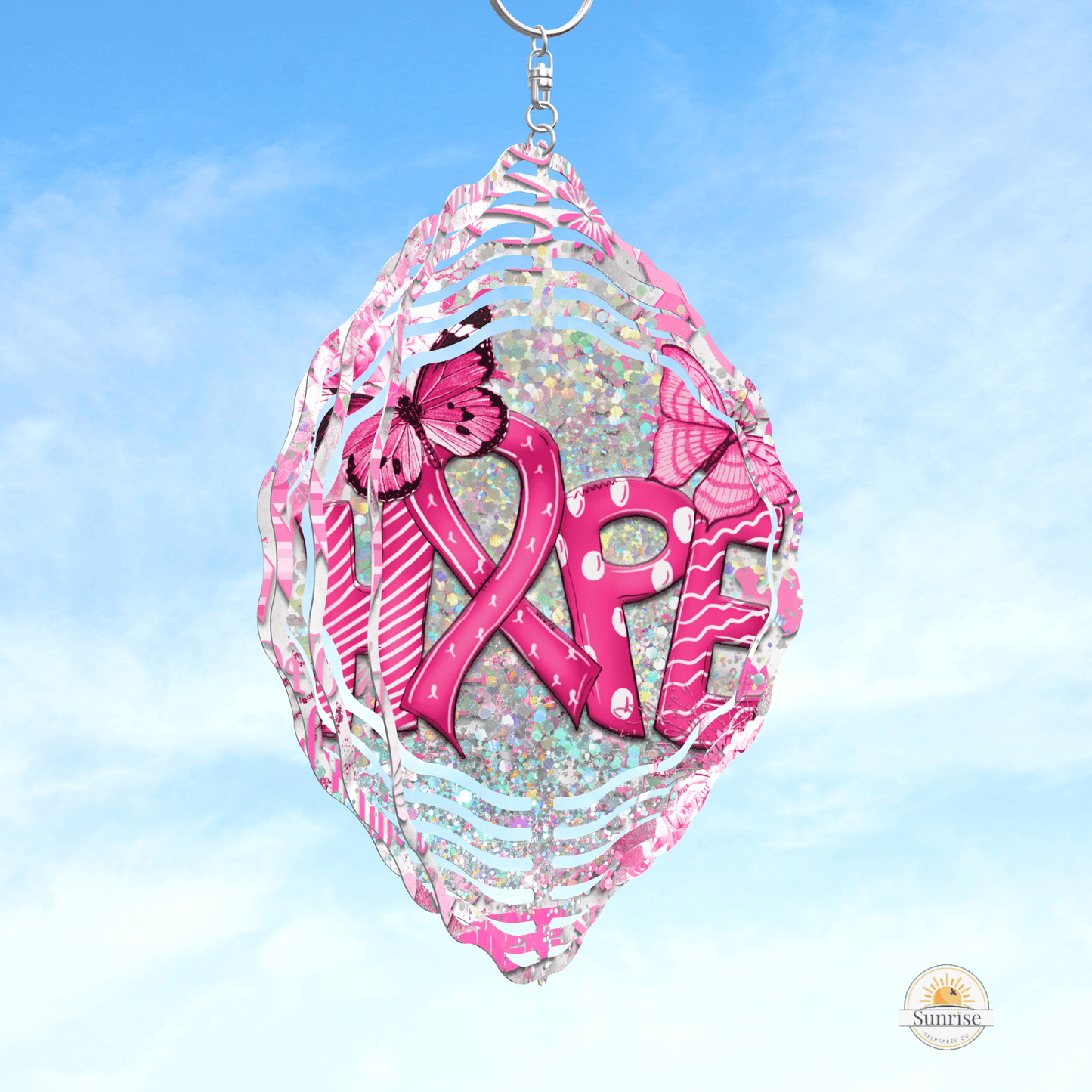 Pink HOPE Breast Cancer Wind Spinner | Inspirational Gift – Personalized Wind Spinner by Sunrise Keepsakes