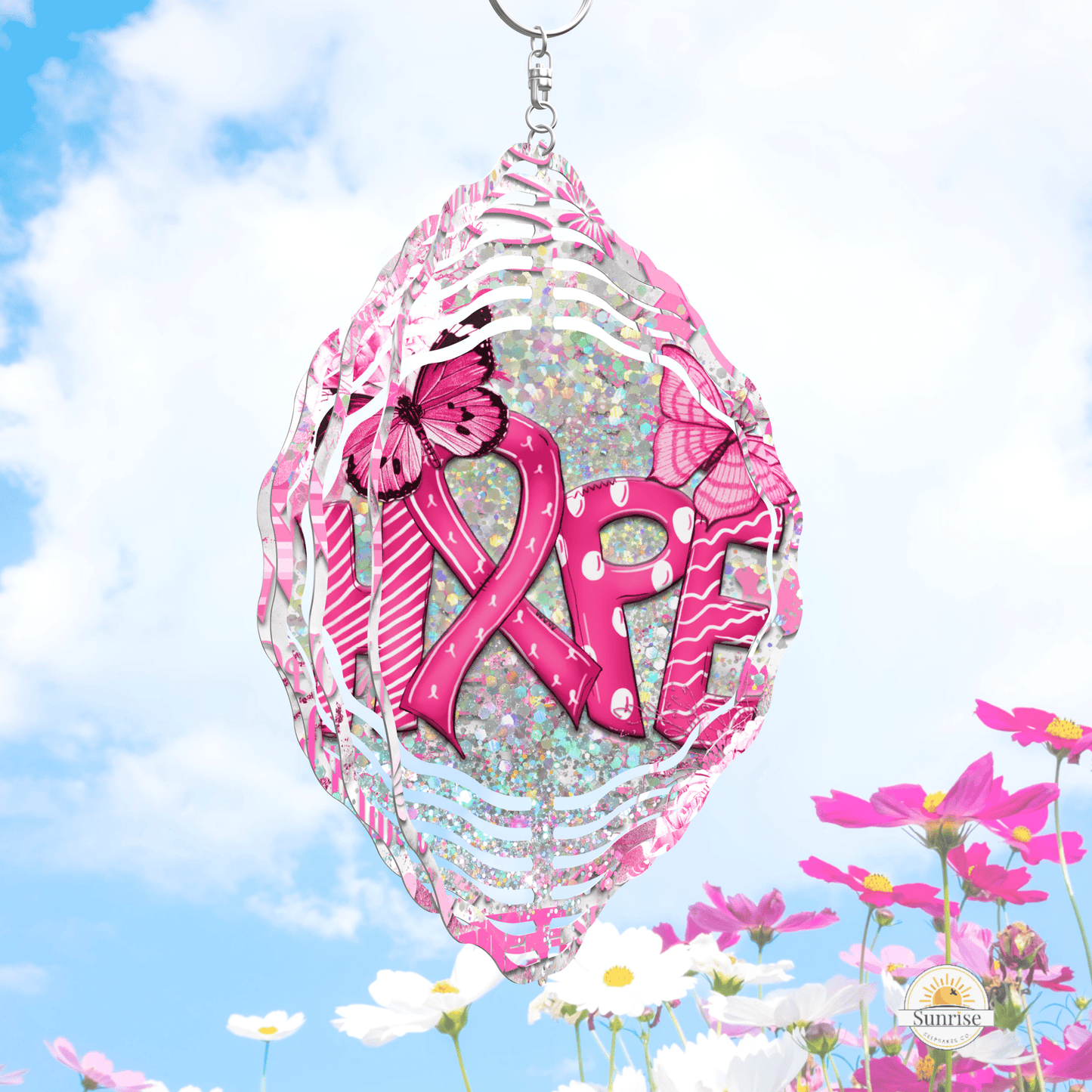 Pink HOPE Breast Cancer Wind Spinner | Inspirational Gift – Personalized Wind Spinner by Sunrise Keepsakes