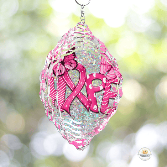 Pink HOPE Breast Cancer Wind Spinner | Inspirational Gift – Personalized Wind Spinner by Sunrise Keepsakes