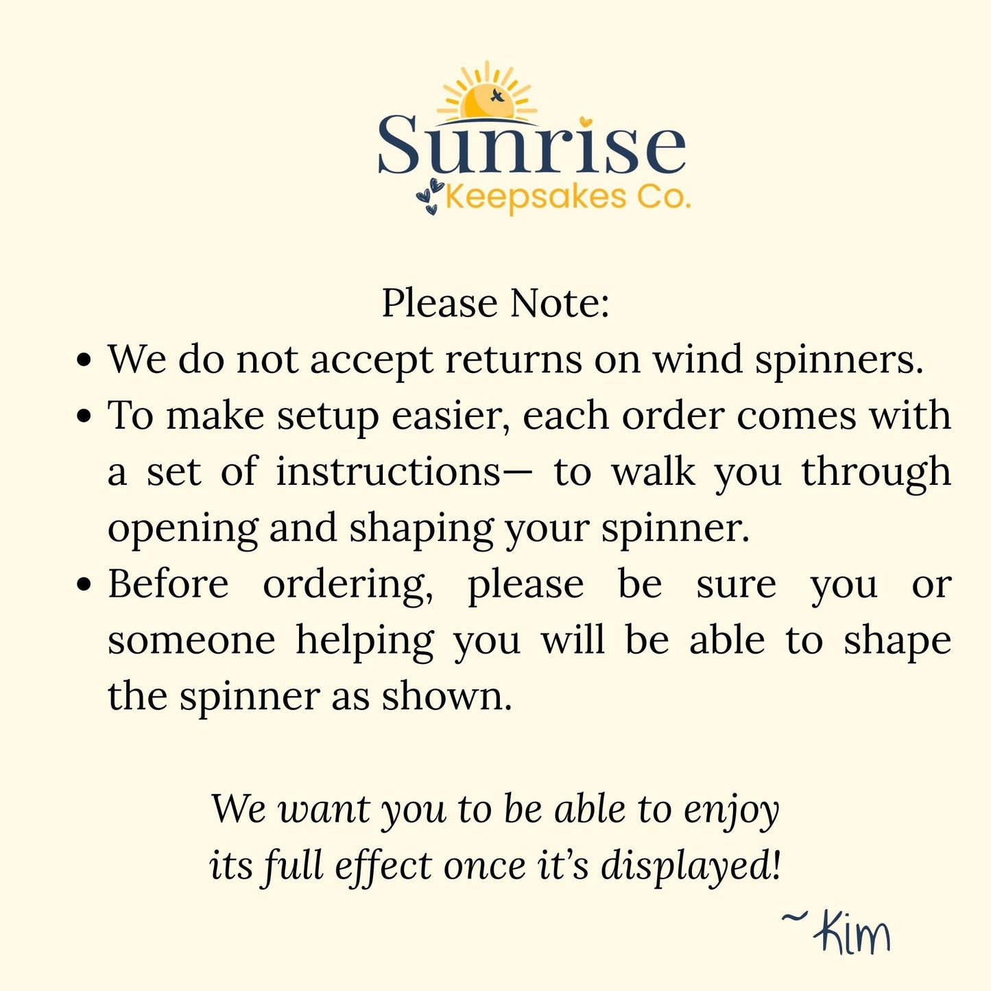 please note info