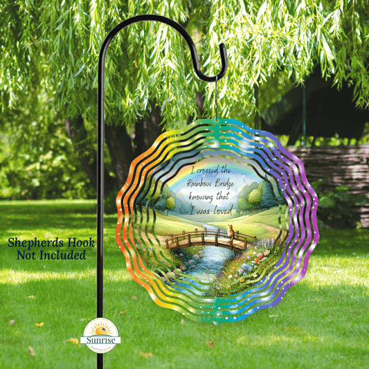 Rainbow Bridge Cat Wind Spinner | Memorial Tribute for a Beloved Pet – Personalized Wind Spinner by Sunrise Keepsakes