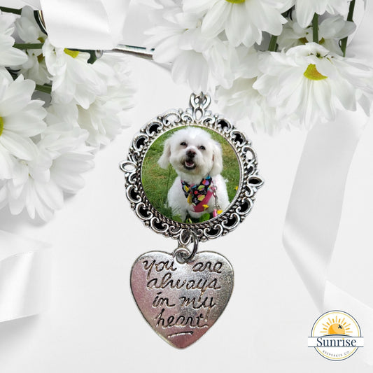 Wedding Bouquet Photo Charm – In Memory of Loved One – Personalized Sympathy Gifts by Sunrise Keepsakes