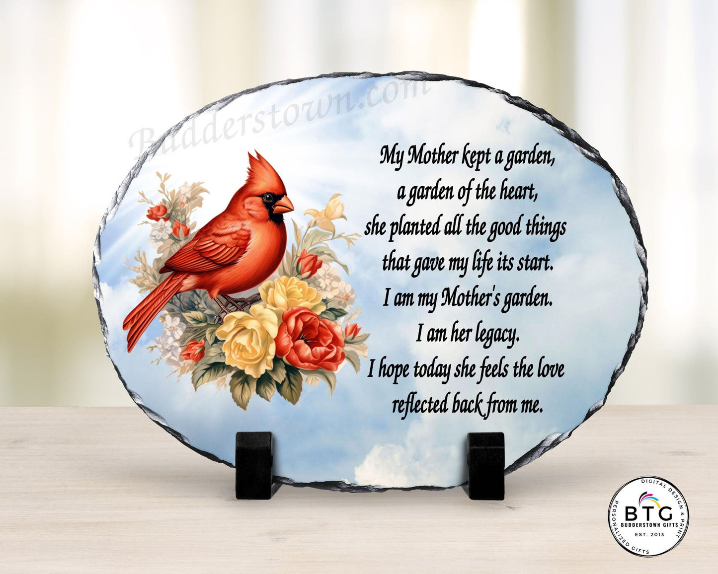 Cardinal Memorial - Loss of Mother Sympathy Gift - Mothers Garden – Personalized Sympathy Gifts by Sunrise Keepsakes