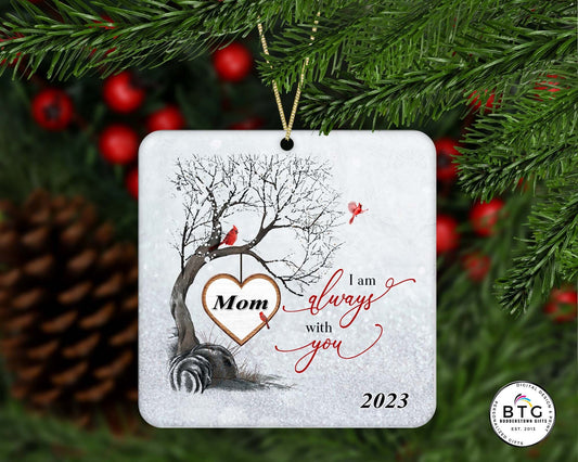 Cardinal Memorial Ornament - I am Always With you - with photo – Personalized Memorial Ornament by Sunrise Keepsakes