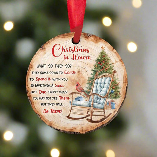 Christmas In Heaven Ornament - Sympathy gift ornament – Personalized Memorial Ornament by Sunrise Keepsakes