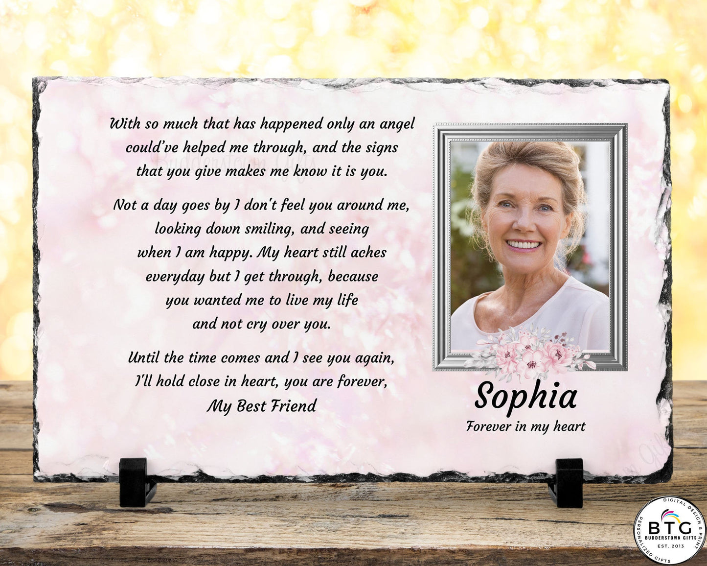 Forever My, Sympathy Gift, Loss of a Loved One, Remembrance Gift, Memorial Plaque, Personalized Memorial, – Personalized Sympathy Gifts by Sunrise Keepsakes