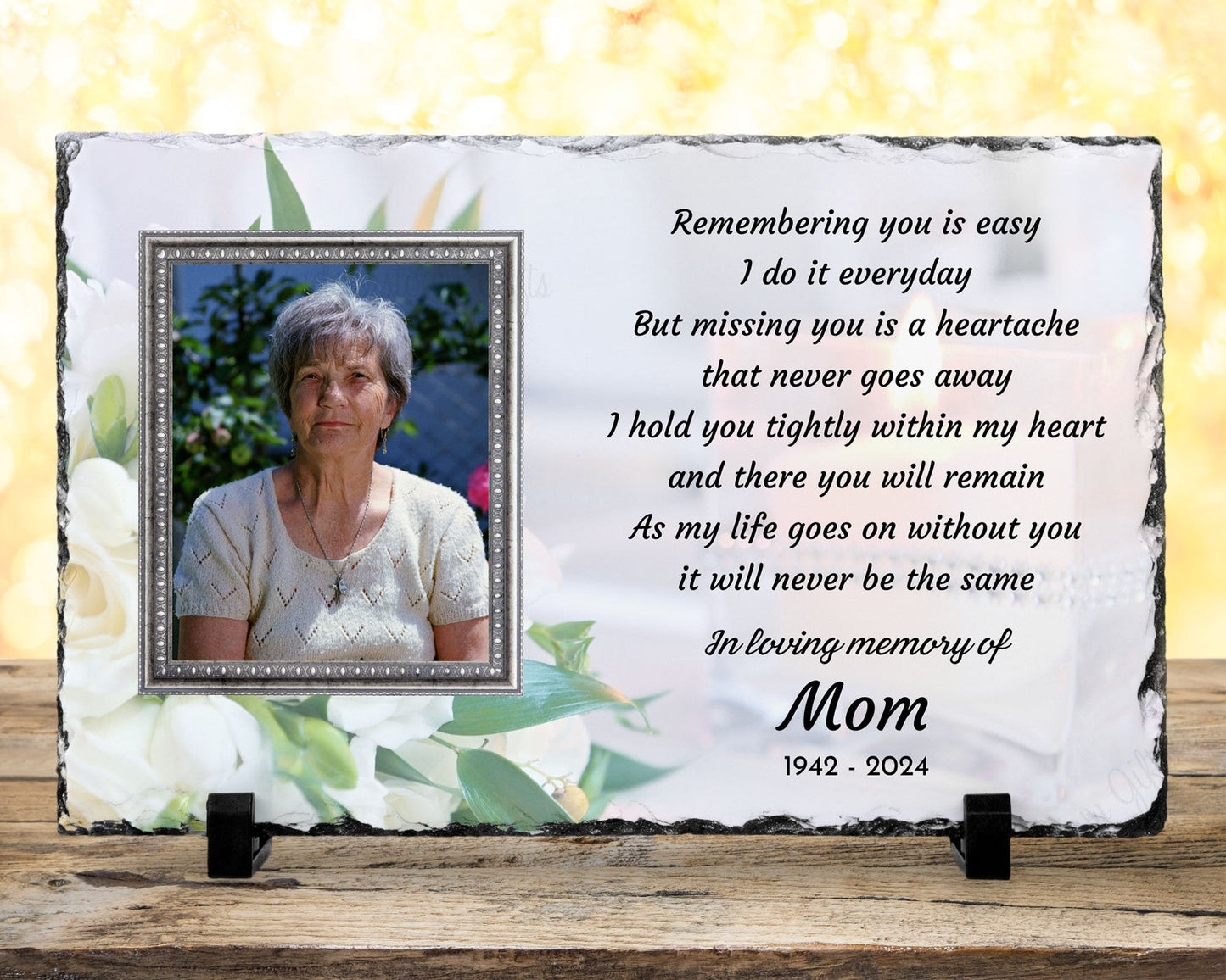 Memorial Photo Gift, Sympathy Gift, Loss of a Loved One, Memorial Plaque – Personalized Sympathy Gifts by Sunrise Keepsakes