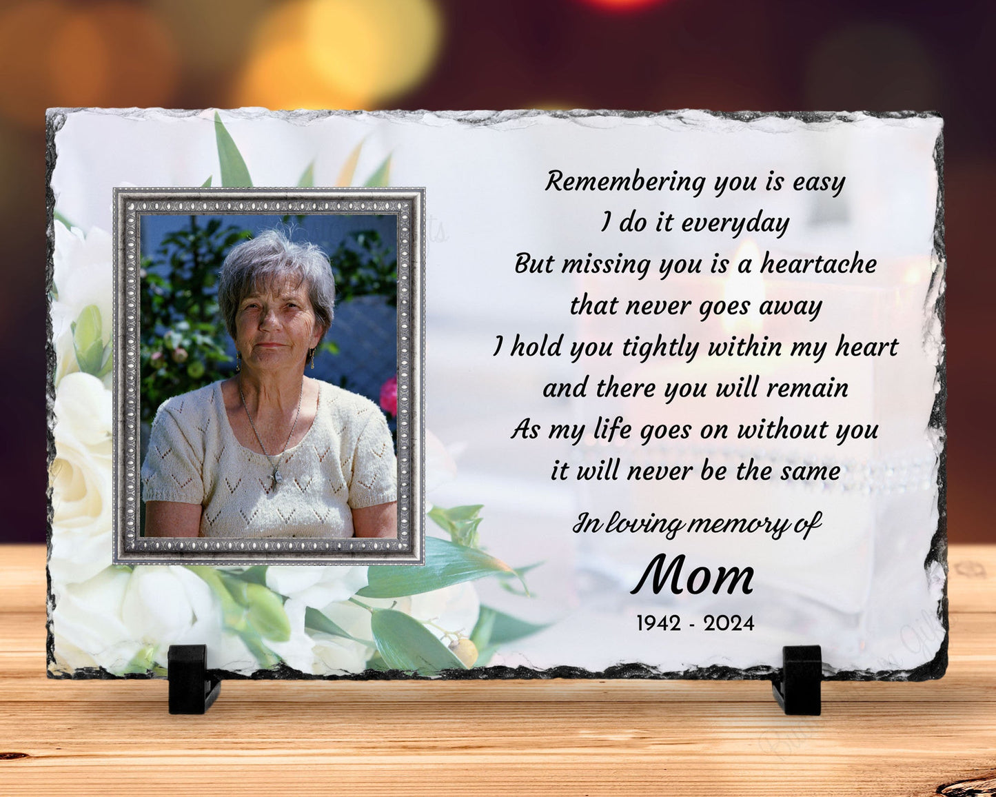 Memorial Photo Gift, Sympathy Gift, Loss of a Loved One, Memorial Plaque – Personalized Sympathy Gifts by Sunrise Keepsakes