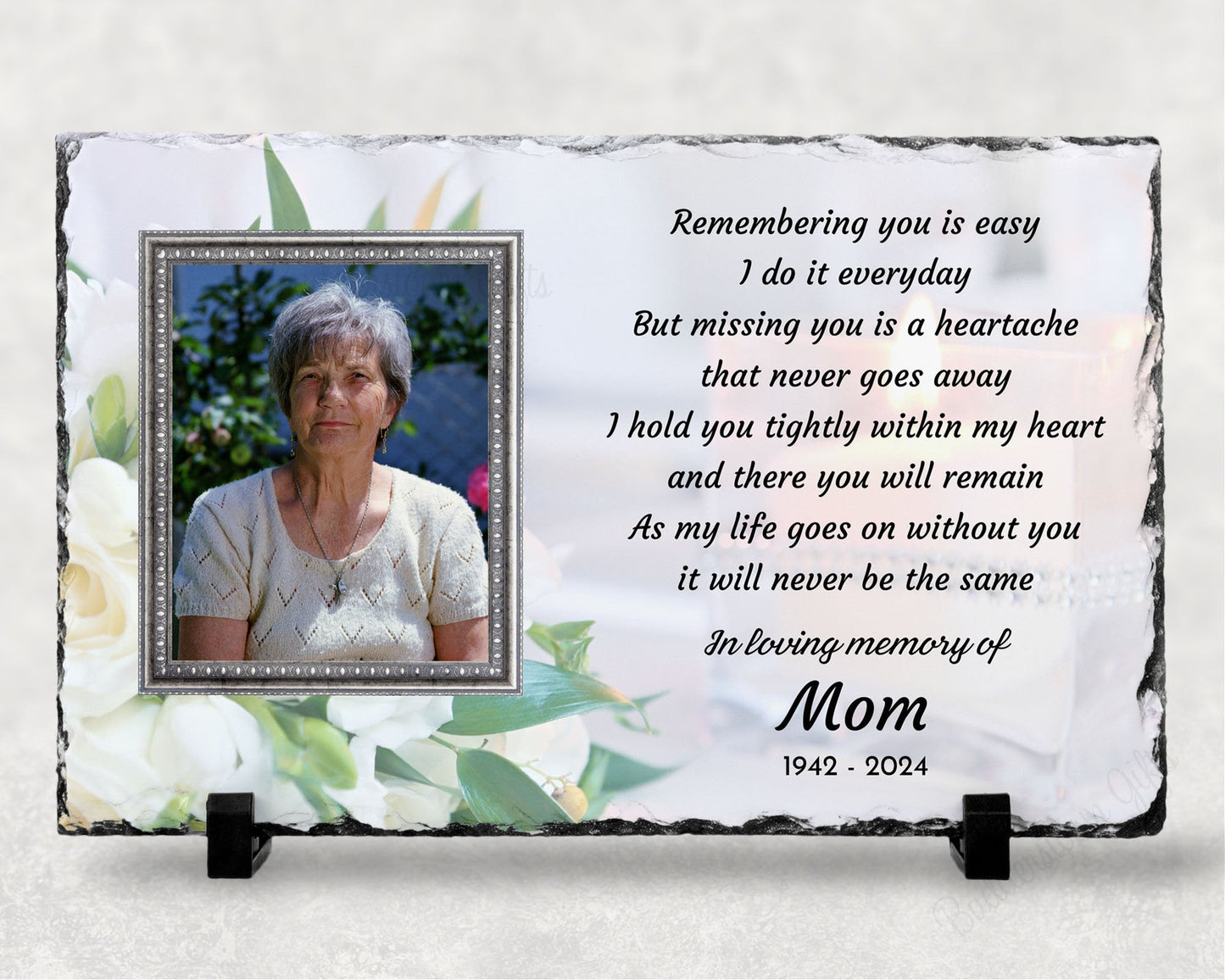 Memorial Photo Gift, Sympathy Gift, Loss of a Loved One, Memorial Plaque – Personalized Sympathy Gifts by Sunrise Keepsakes