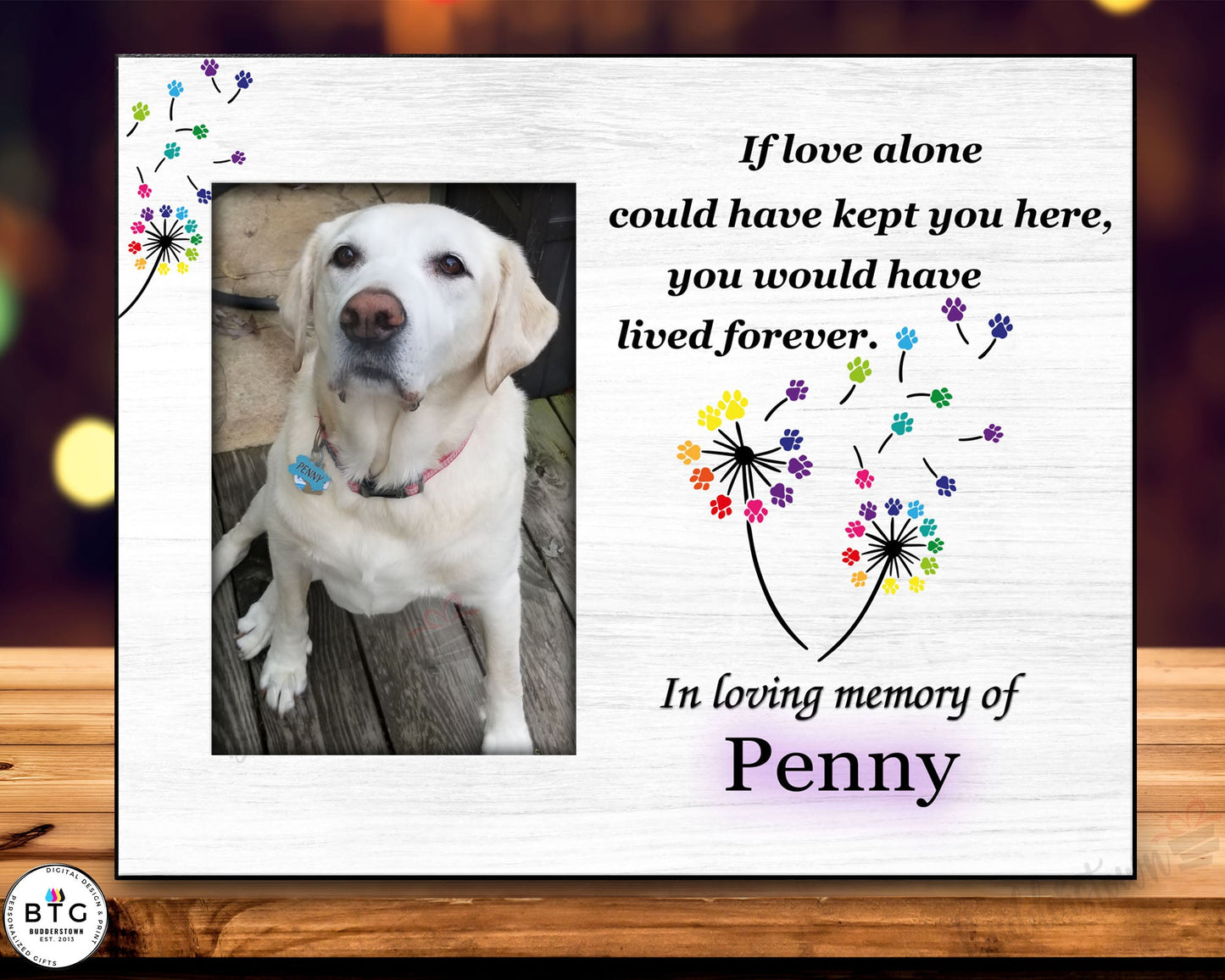 Pet Memorial Gift | Pet Sympathy Gift | Personalized Dog Memorial Frame – Personalized pet memorial by Sunrise Keepsakes
