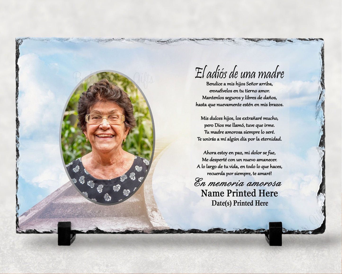 Spanish Memorial Plaque – Pérdida de Madre, Regalo de Simpatía y Recuerdo Personalizado – Personalized Sympathy Gifts by Sunrise Keepsakes