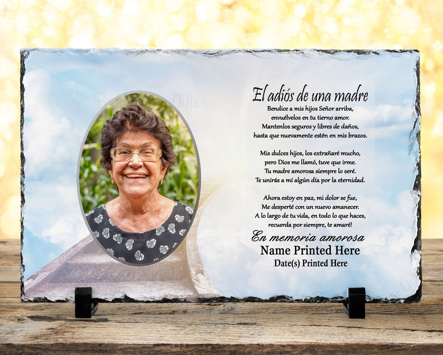 Spanish Memorial Plaque – Pérdida de Madre, Regalo de Simpatía y Recuerdo Personalizado – Personalized Sympathy Gifts by Sunrise Keepsakes