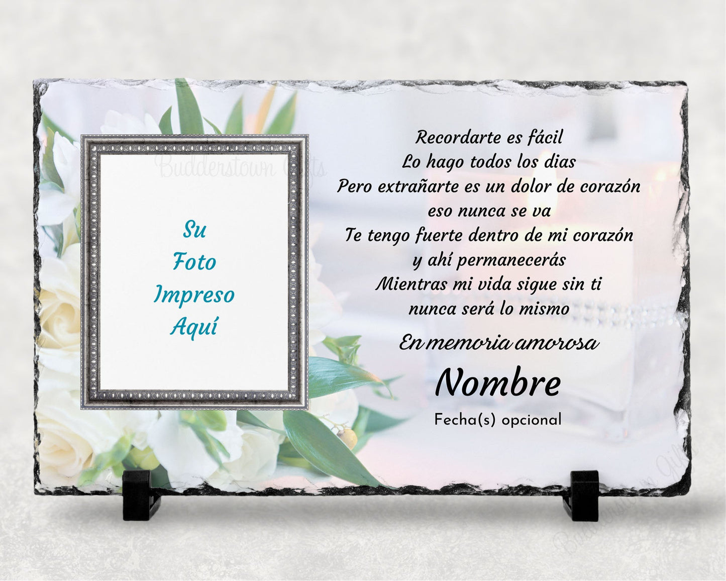 Spanish Memorial Plaque – Regalo de Simpatía y Recuerdo Personalizado – Personalized Sympathy Gifts by Sunrise Keepsakes