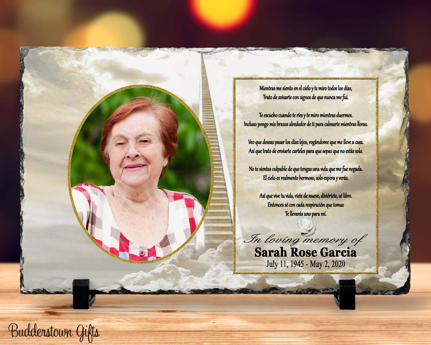 Spanish Sympathy Gift Photo Slate - monumento español – Personalized Sympathy Gifts by Sunrise Keepsakes