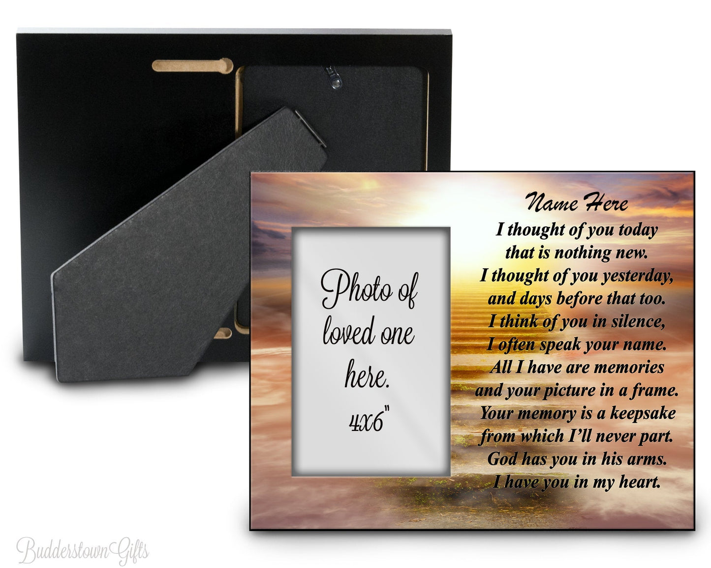 Thought of you today - Vers. 2 - remembrance, tribute, Memorial Frame, sympathy – Personalized by Sunrise Keepsakes