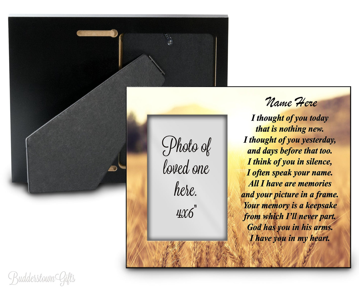 Thought of you today - Vers. 3 - Memorial Frame, sympathy gift, loss of loved one – Personalized by Sunrise Keepsakes