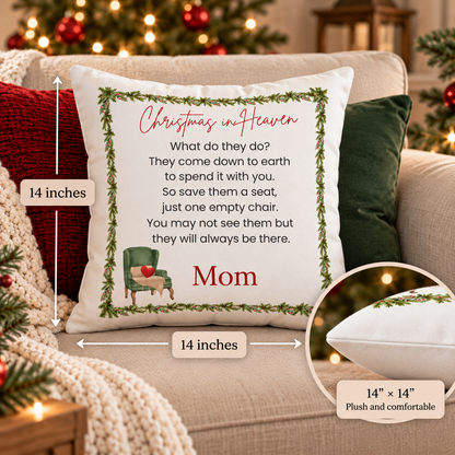 Personalized Christmas in Heaven Memorial Pillow