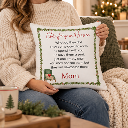 Personalized Christmas in Heaven Memorial Pillow