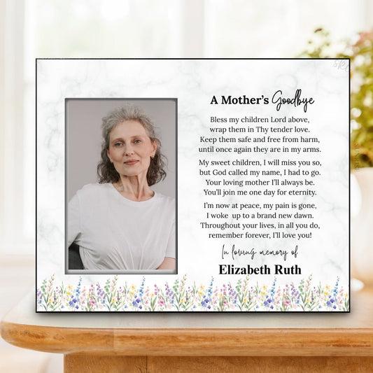 A Mother's Goodbye - Memorial Photo Frame – Personalized Sympathy Gifts by Sunrise Keepsakes