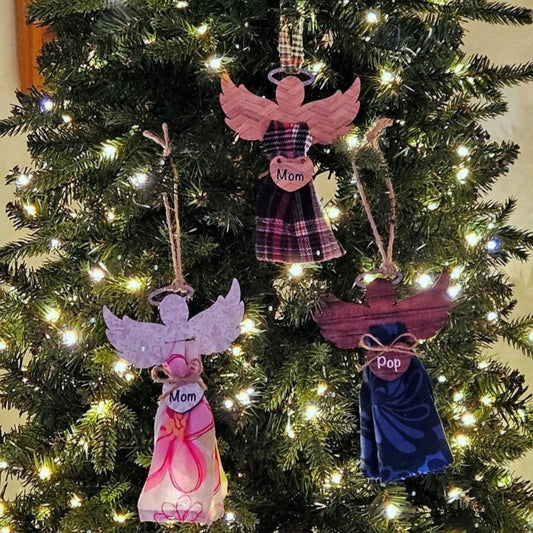 Angel Memorial Ornament - Clothing Keepsake Angel - 3 styles on christmas tree