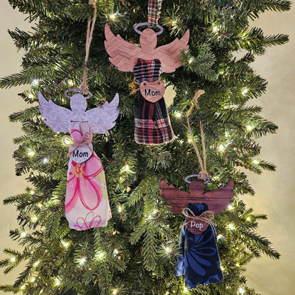 Angel Memorial Ornament - Keepsake from Loved One's Clothing – Personalized Memorial Ornament by Sunrise Keepsakes