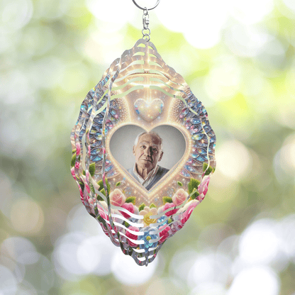 Angel Memorial Photo Wind Spinner – Your Light Will Forever Shine – Personalized Wind Spinner by Sunrise Keepsakes