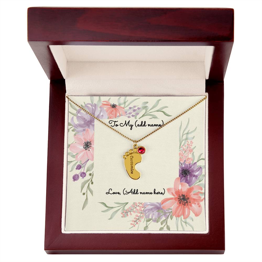 Baby Feet Necklace with Birthstone - Personalized Baby Gift - Gift for Her – Personalized Jewelry by Sunrise Keepsakes