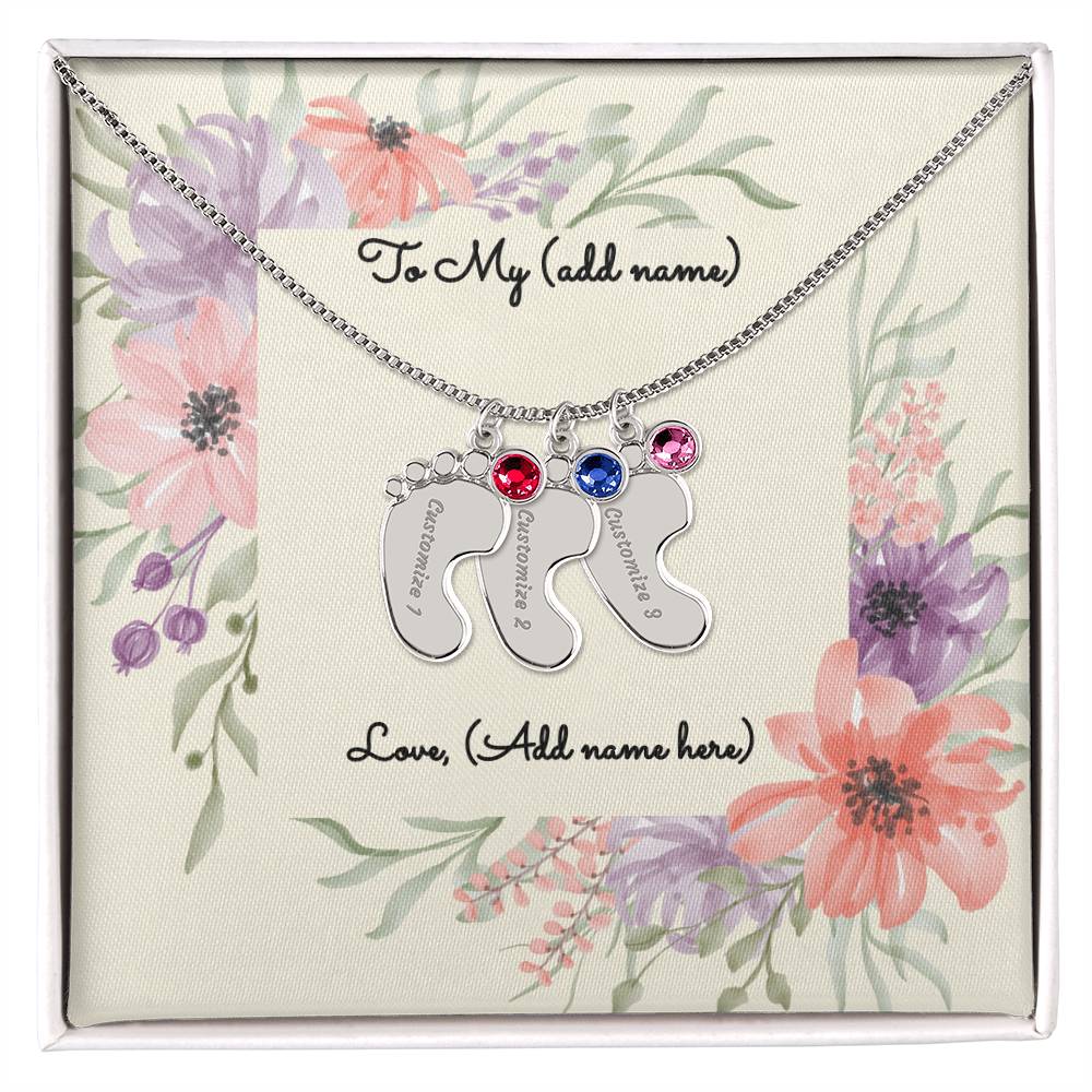 Baby Feet Necklace with Birthstone - Personalized Baby Gift - Gift for Her – Personalized Jewelry by Sunrise Keepsakes