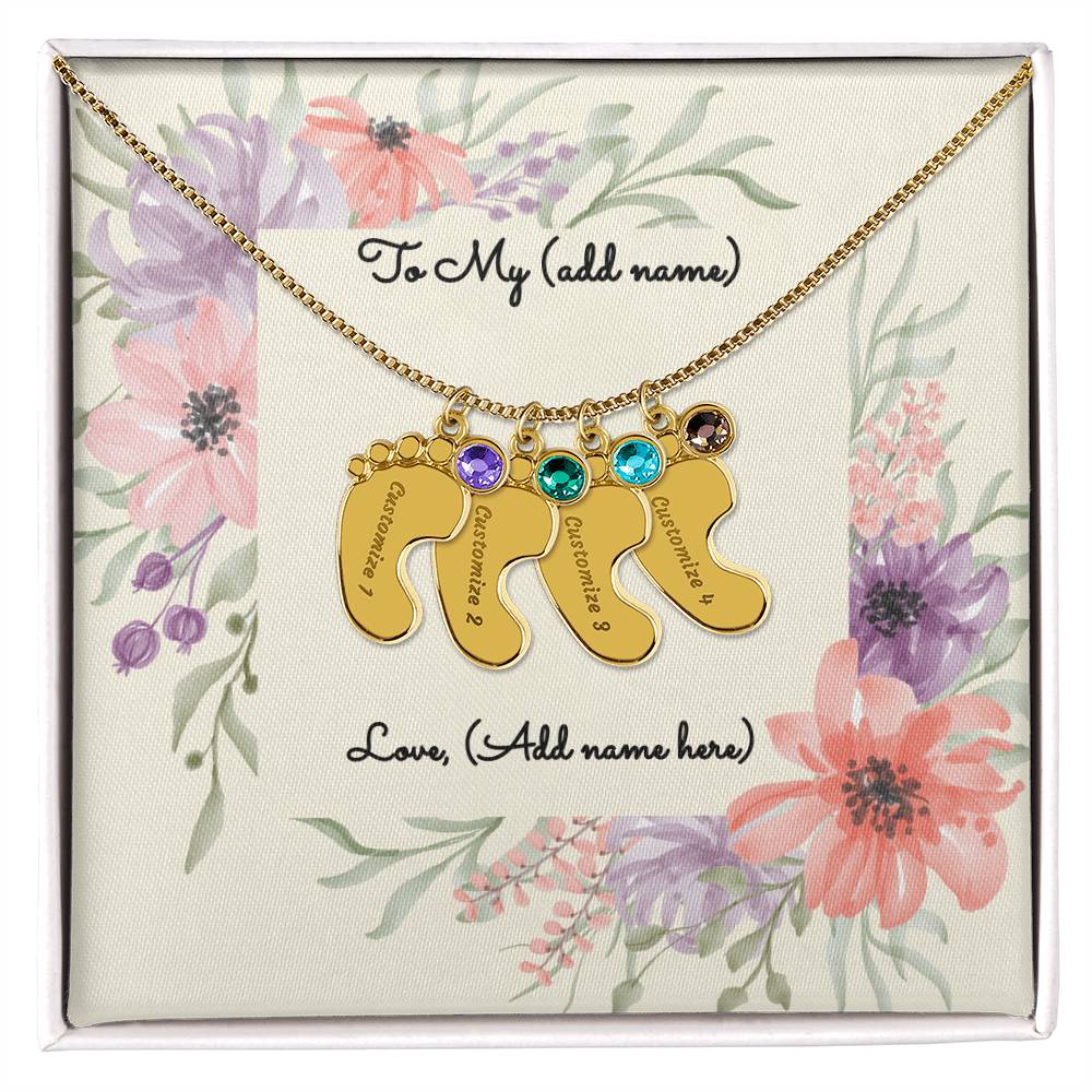 Baby Feet Necklace with Birthstone - Personalized Baby Gift - Gift for Her – Personalized Jewelry by Sunrise Keepsakes
