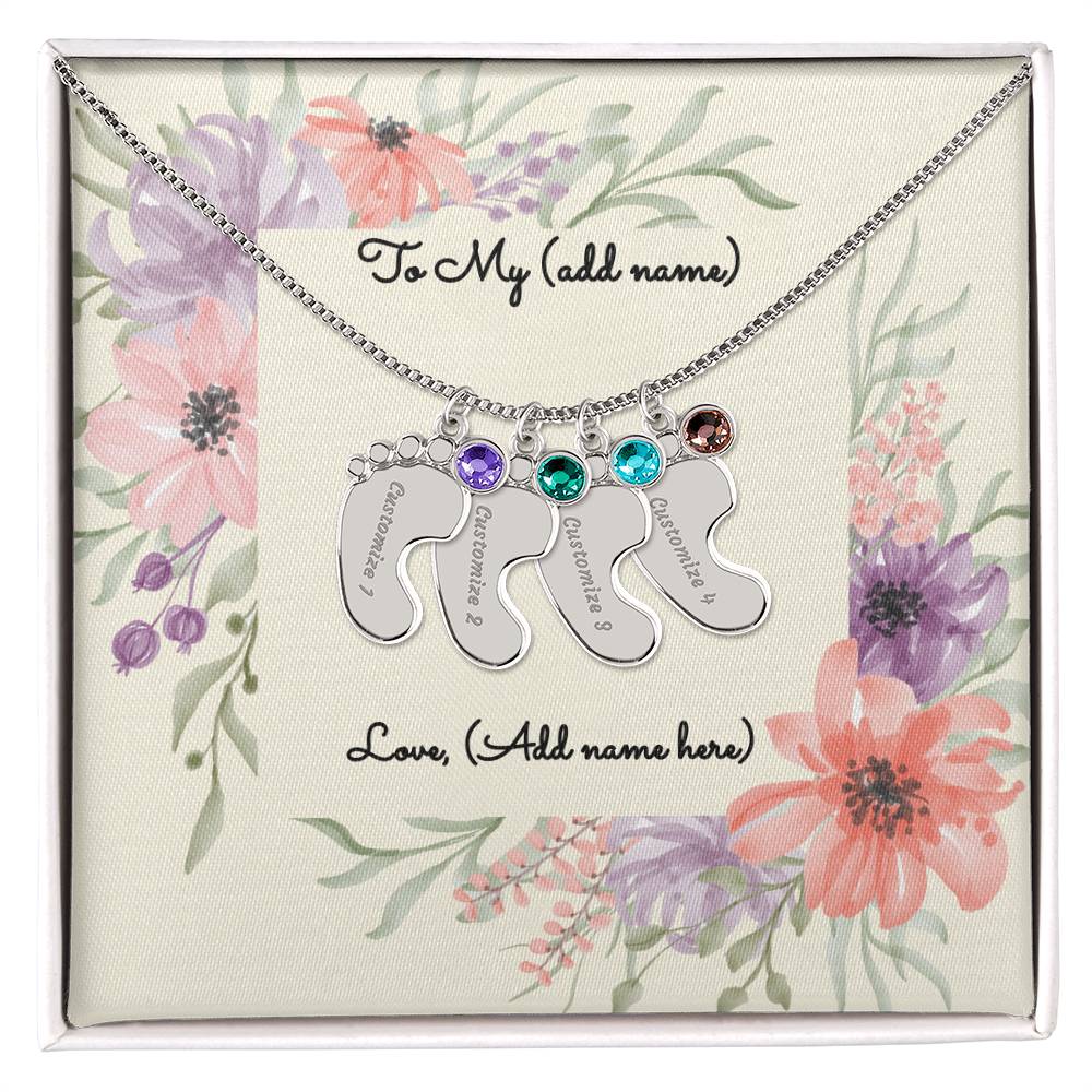 Baby Feet Necklace with Birthstone - Personalized Baby Gift - Gift for Her – Personalized Jewelry by Sunrise Keepsakes