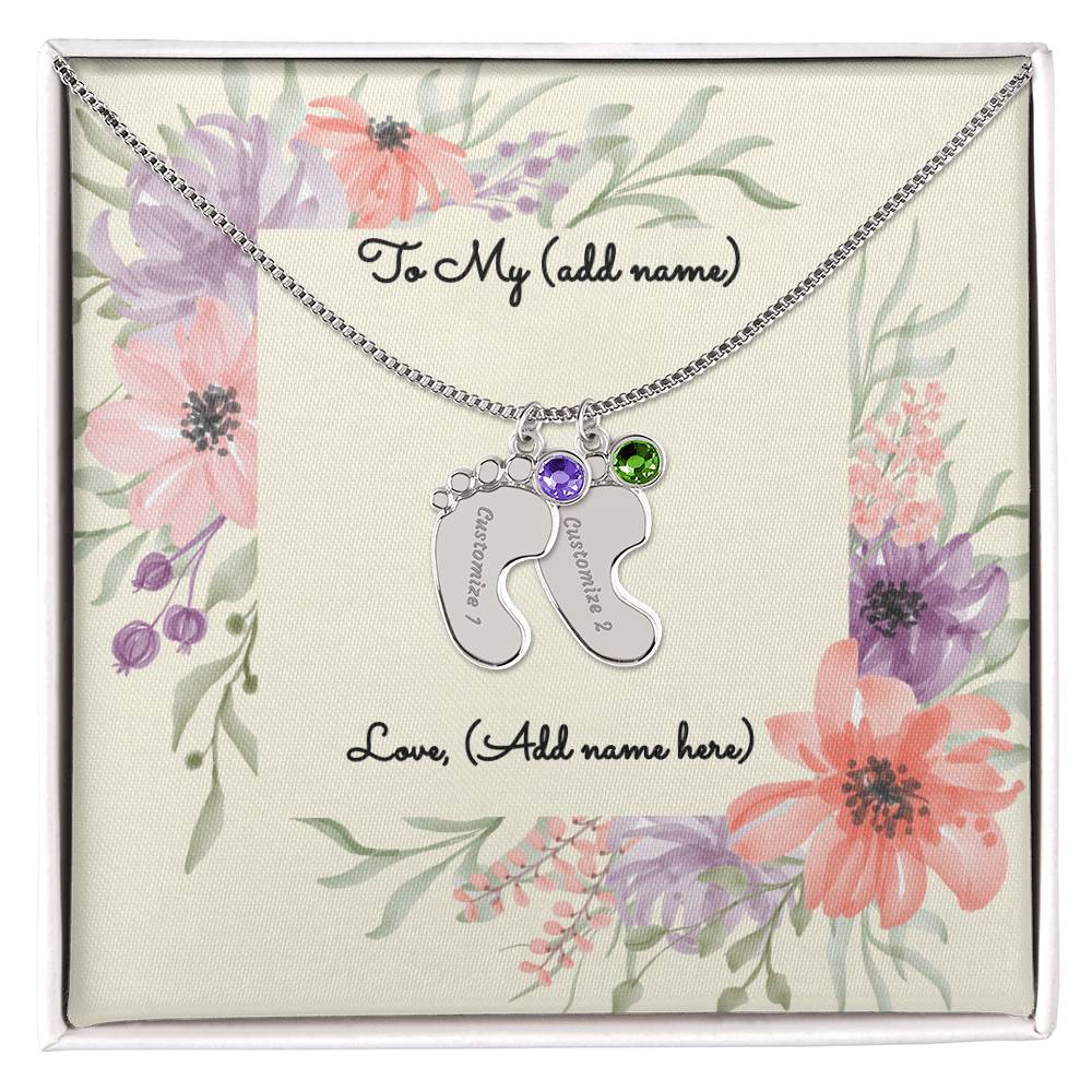 Baby Feet Necklace with Birthstone - Personalized Baby Gift - Gift for Her – Personalized Jewelry by Sunrise Keepsakes