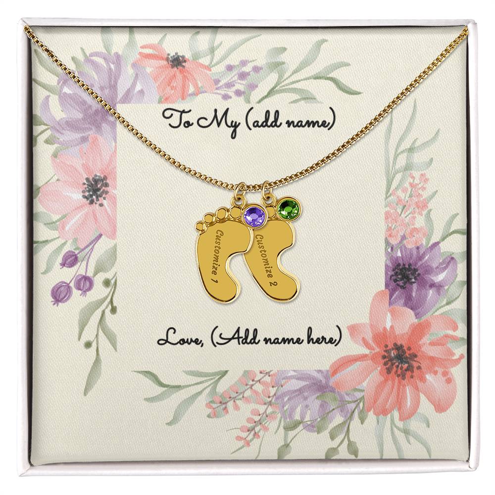 Baby Feet Necklace with Birthstone - Personalized Baby Gift - Gift for Her – Personalized Jewelry by Sunrise Keepsakes