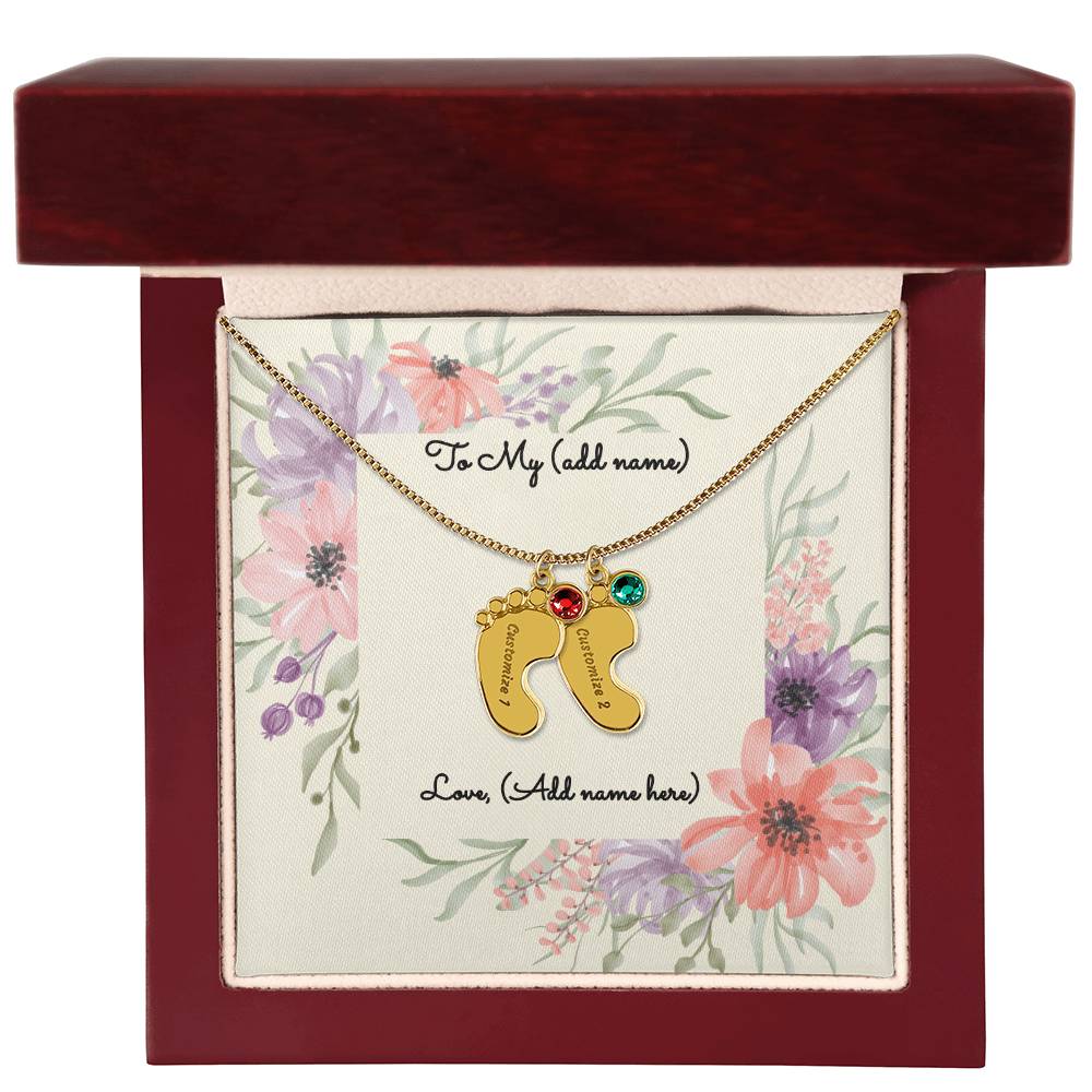 Baby Feet Necklace with Birthstone - Personalized Baby Gift - Gift for Her – Personalized Jewelry by Sunrise Keepsakes
