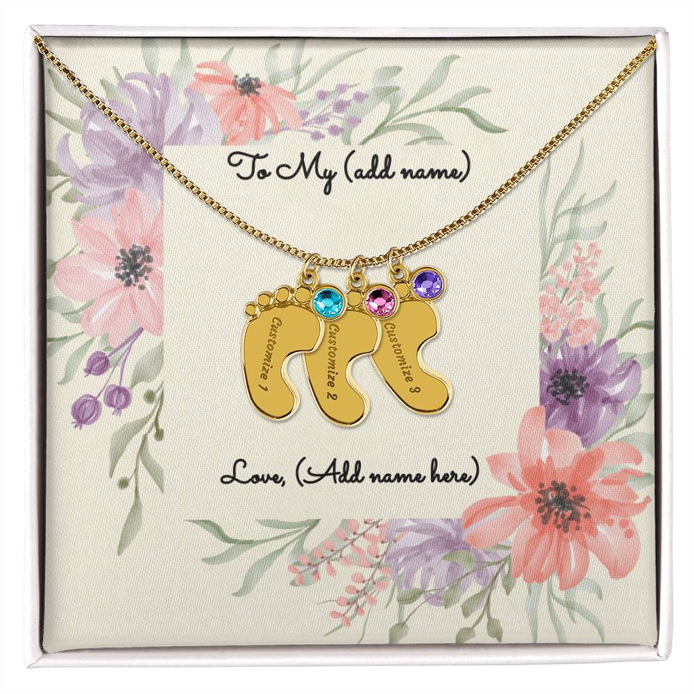 Baby Feet Necklace with Birthstone - Personalized Baby Gift - Gift for Her – Personalized Jewelry by Sunrise Keepsakes