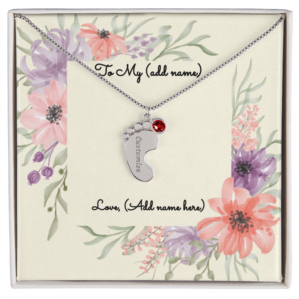 Baby Feet Necklace with Birthstone - Personalized Baby Gift - Gift for Her – Personalized Jewelry by Sunrise Keepsakes