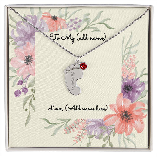 Baby Feet Necklace with Birthstone - Personalized Baby Gift - Gift for Her – Personalized Jewelry by Sunrise Keepsakes