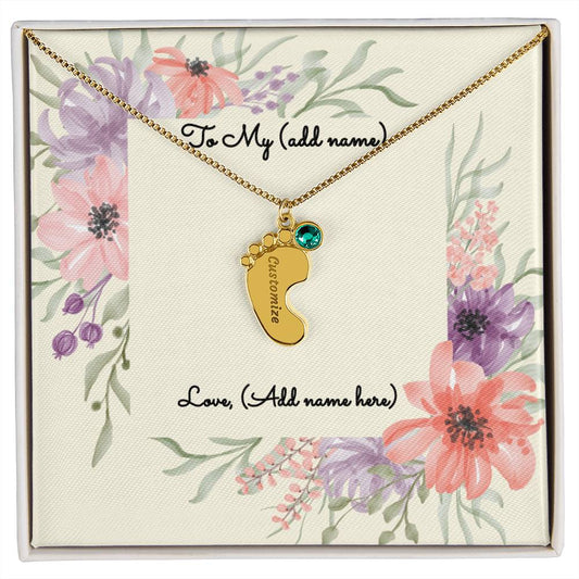 Baby Feet Necklace with Birthstone - Personalized Baby Gift - Gift for Her – Personalized Jewelry by Sunrise Keepsakes