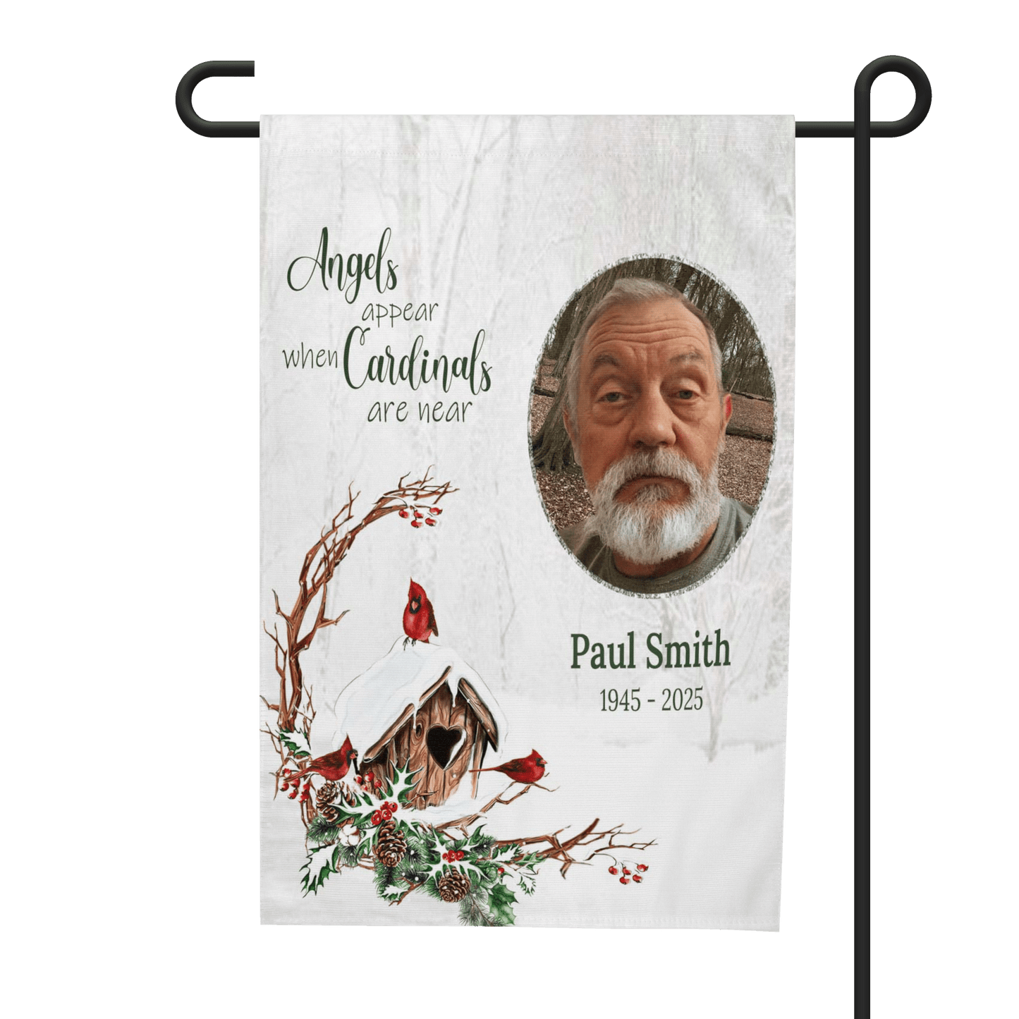 Cardinal Memorial Garden Flag - Sympathy Gift for Loss of Loved One – Personalized Flags by Sunrise Keepsakes
