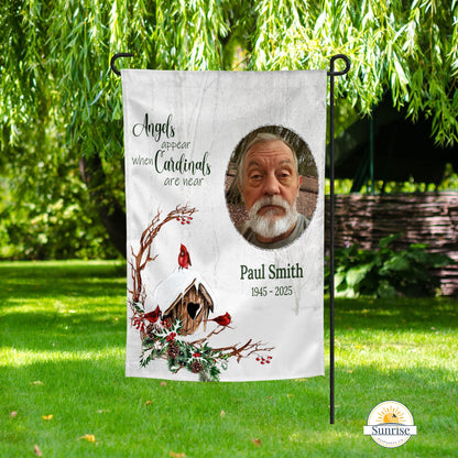 Cardinal Memorial Garden Flag - Sympathy Gift for Loss of Loved One – Personalized Flags by Sunrise Keepsakes