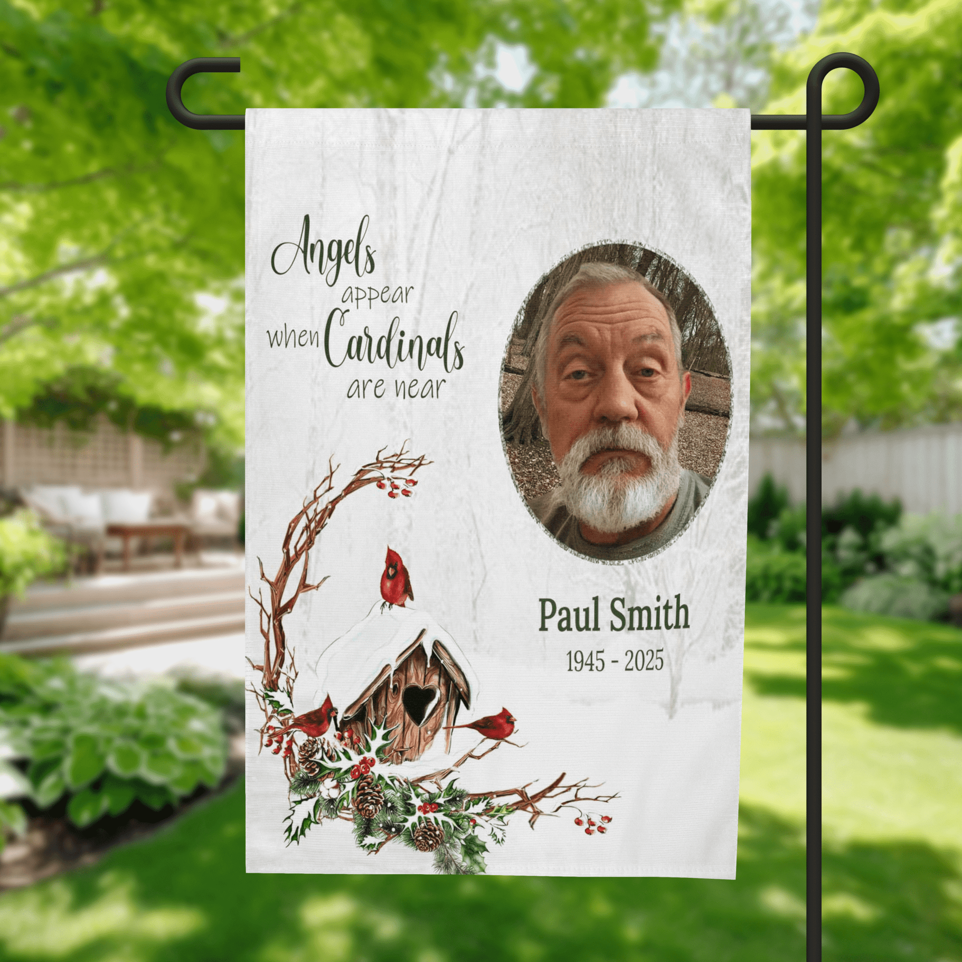 Cardinal Memorial Garden Flag - Sympathy Gift for Loss of Loved One – Personalized Flags by Sunrise Keepsakes