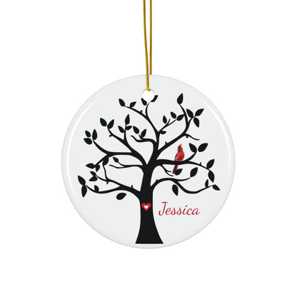 Cardinal Memorial Ornament - Cardinal Sympathy Gift – Personalized Memorial Ornament by Sunrise Keepsakes