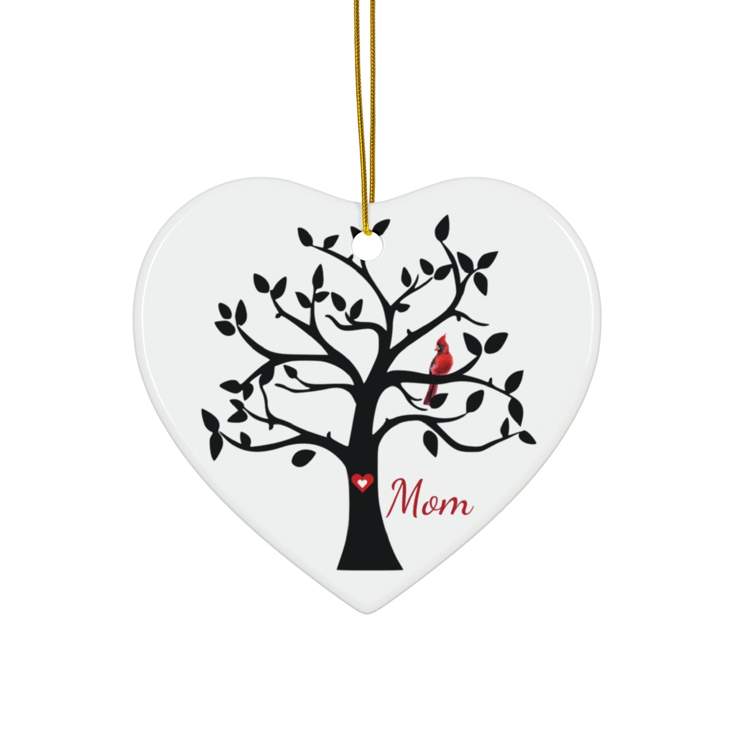 Cardinal Memorial Ornament - Ceramic Cardinal Tree – Personalized Memorial Ornament by Sunrise Keepsakes
